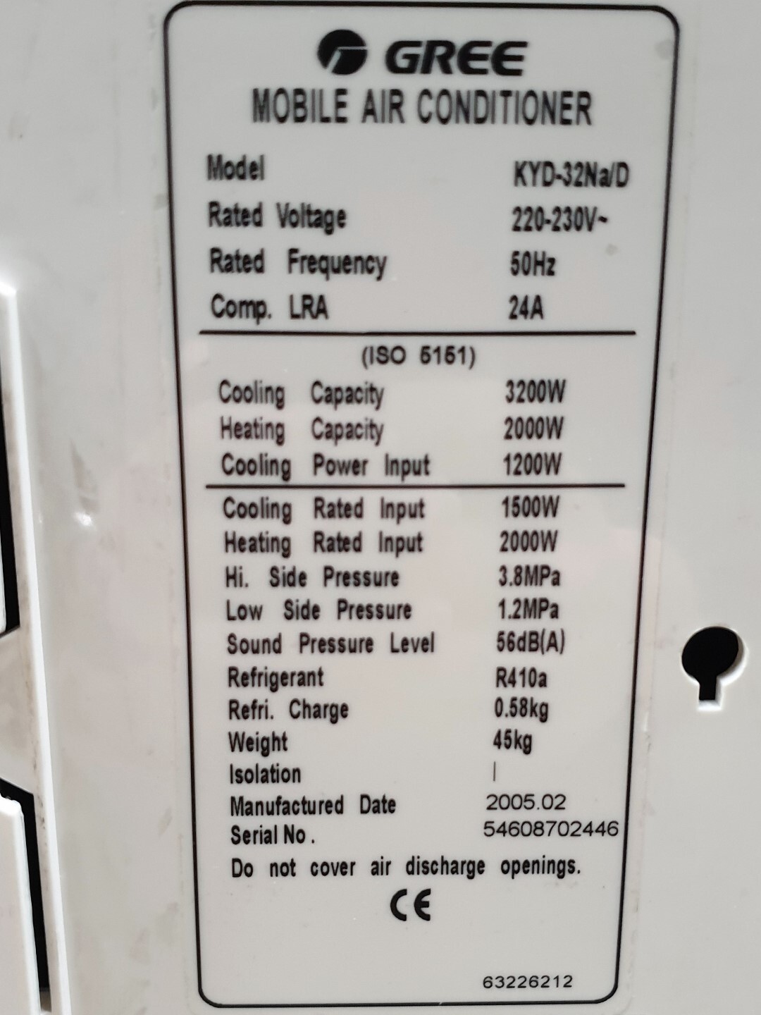 GREE Mobile Air Conditioner/Heating and Tank unit,Gree/KYD32 Portable
