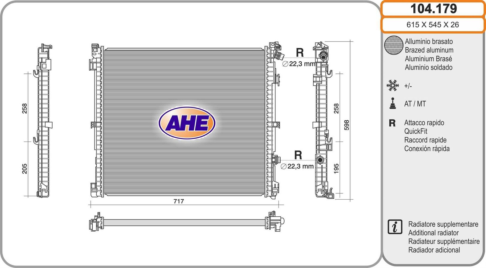 Radiateur de refroidissement moteur pour BMW X3 sDrive 18 d