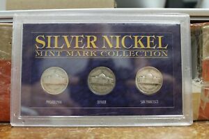Usa Silver Nickel Mint Mark Collection Set Of 3 Coins P D S Ebay