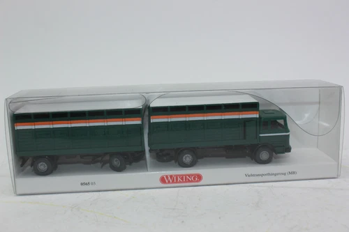 WIKING 056503 MB Viehtransport-hängerzug Mossgreen White H0 1 87 Boxed