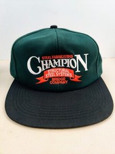 Vintage K Products USA MADE Champion Bridge Steel Co Trucker Hat Snapback Cap