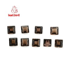 SMOKY QUARTZ LOOSE GEMSTONE FACETED SQUARE CUT 6x6 MM NATURAL 5 PCS LOT E7
