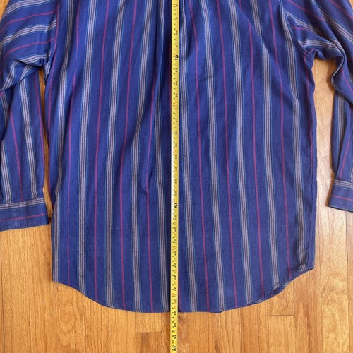 VTG Eddie Bauer Cascade Cotton Mens Button Up Shirt Long Sleeve Striped Size M - Picture 7 of 8