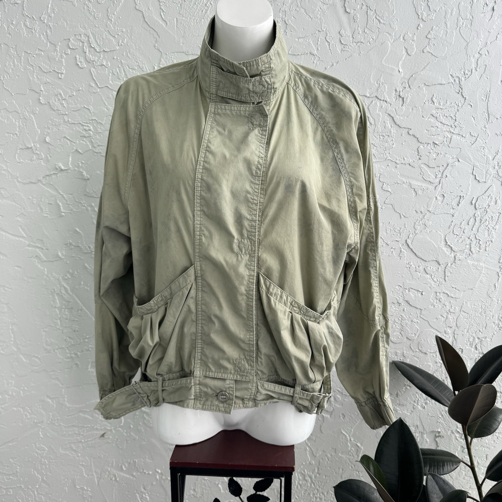 Free People Parachute Jacket in Marbled Green and Blue - Size Small image 3