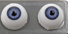 Pair Vintage Glastic Doll Eyes Blue 14mm Each Made In Japan C100-2