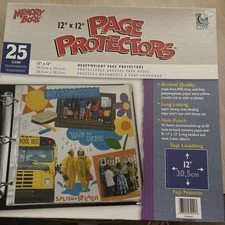 Memory Book 12 X 12 Inch Scrapbook Page Protectors, Clear Poly, Top Load, 20 Pag