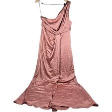 Dessy Collection One Shoulder Ruched Empire Waist Bridesmaid Formal Gown 16 3111