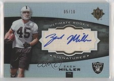 2007 Ultimate Collection Rookie Signatures Foil Board 5/10 Zach Miller Auto 0c3