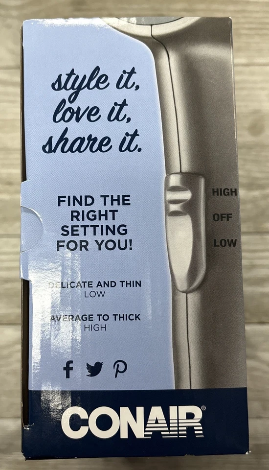 Potente secador de pelo de lado medio Conair de 1875 vatios para secado y peinado 2 calores/velocidades Foto 4 de 4