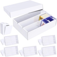 Trading Card Storage Box 6 Pack 2400 Count Cardboard Organizer with Dividers ...
