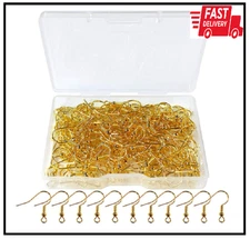 120pcs Earring Hooks with Ball and Coil, Hypo Allergenic Plated Gold Ear Wires w