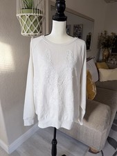 NWT Women  s H M Chic Cream Sweater with Intricate Design