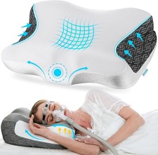Cervical Neck Pillow Neck Pain Relief CPAP Pillow Side Back  Stomach Sleepers