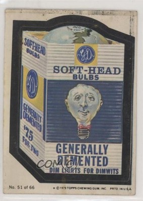 1979 Topps Wacky Packages Rerun Series 1 Generally Demented (One Star) #51 7kl