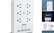 Multi Plug Outlet Surge Protector , 12 Electrical Outlets white outlet extender