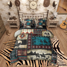 Western Cowboy Comforter Set with Sheets 7 Piece Queen Size
