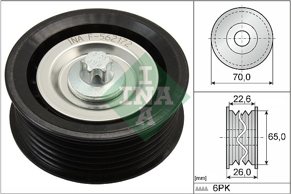 Fits INA 532 0531 10 DEFLECTION/GUIDE PULLEY, V-RIBBED BELT - Image 40