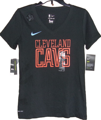 NIKE Dry Women's V-Neck Black CLEVELAND CAV'S T-Shirt Size: Small NWT $35