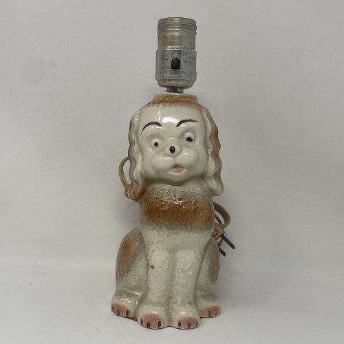 Vintage Puppy Dog Ceramic Nursery Child’s Room Lamp 1950s Retro