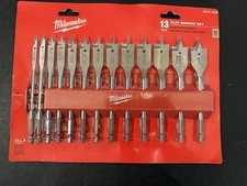 Milwaukee 48-27-1520 13pc Flat Spade Hole Wood Boring Bit Set High Speed Premium