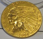 1914 $2.50 Gold Indian Head coin
