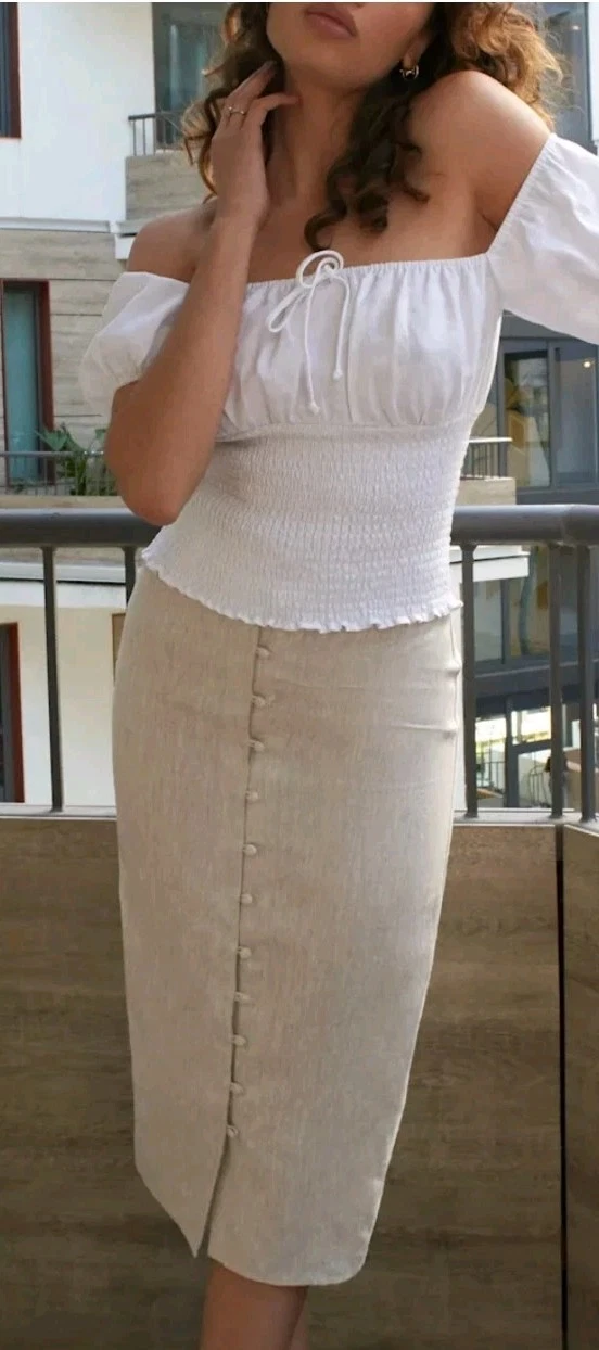 Reformation Fredo Linen Skirt Women's 6