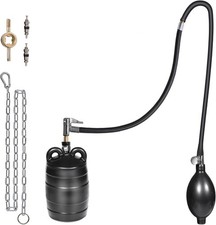 3 Inch Inflatable Pipe Plug Balloon Kit with Extension Hose,Safety Chain Pump,
