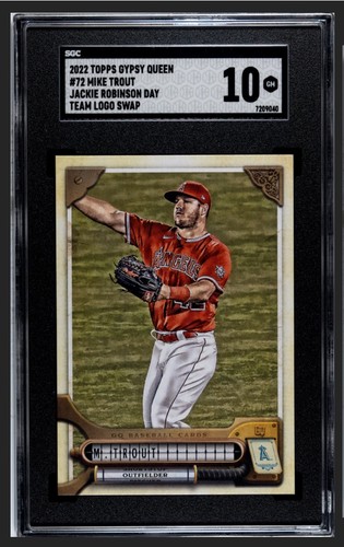Mike Trout [Jackie Robinson Day Team Logo Swap] #72 2022 Topps Gypsy Queen card