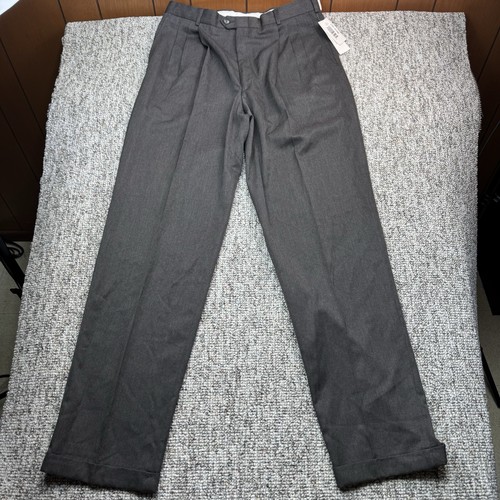 Bill Blass, Vintage Bill Blass Select Dress Pants Mens 34x34 Measures 33x33 Pleated Gray NWT