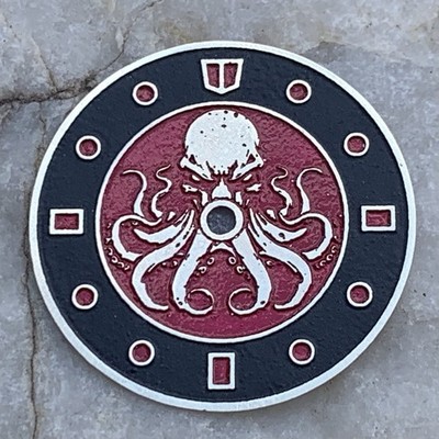 Kraken- Ø 28,5 mm - watch dial deeply engraved,, enamel