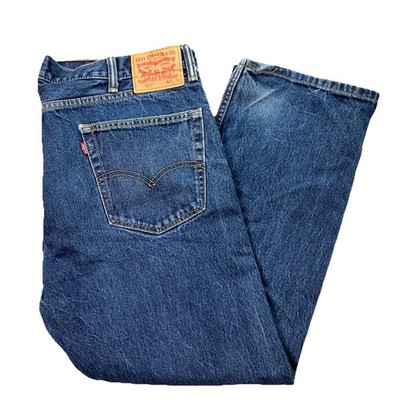 Levis Jeans 505 Mens 40 x 28 Blue Straight Leg Denim Cotton Medium Wash Classic