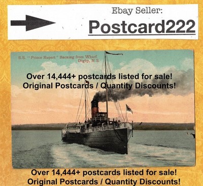 X Canada Nova Scotia Digby 1901-19 vintage postcard SS prince rupert wharf