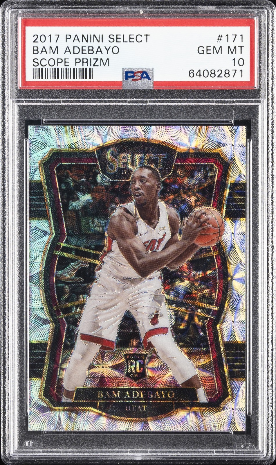 2017 PANINI SELECT SCOPE PRIZM #171 BAM ADEBAYO PSA 10