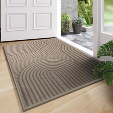 Front Door Mat 17''x30'', Absorbent Muddy Dirt Resist Washable Non Slip Low