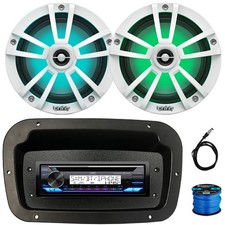 Hot Tub Audio System: JVC CD Receiver, 2x 6.5" 225W Waterproof RGB LED Speakers