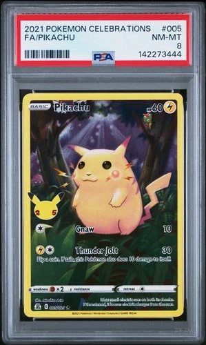 2021 POKEMON CELEBRATIONS #005 FULL ART/PIKACHU PSA 8