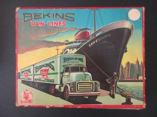 1950s Bekins Van Lines Moving & Storage SSS FRICTION TOY Japan BOX LID ONLY RARE