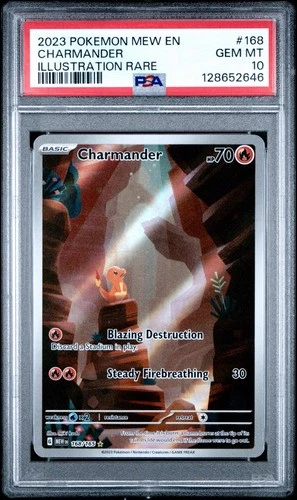 Pokemon Charmander Illustration 151 English Rare Card 168/165 Gem Mint PSA 10