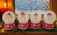 4 StüCk Schneekugel Schneemann 6Cm Weihnachtsdekoration Weihnachten Winter Deko