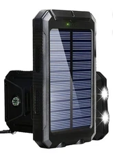 Solar Charger Power Bank, 2000mAh Portable Outdoor Waterproof With Compass