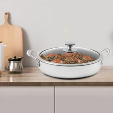 Durable Double-Handled Flat-Bottom Frying Pan - Ideal for Even Cooking