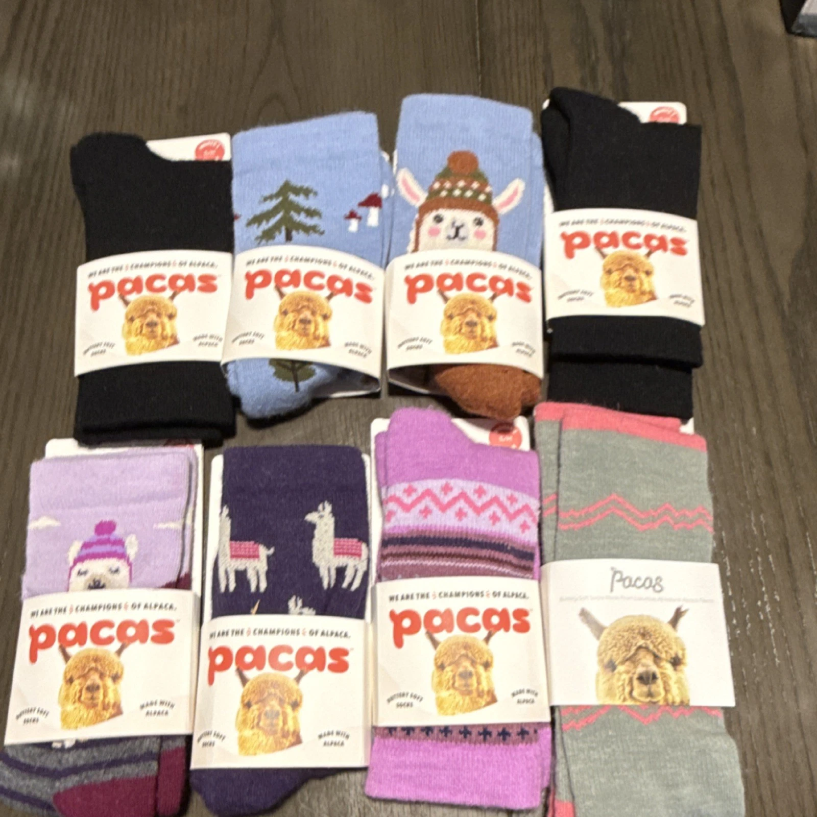 Women's Pacas Alpaca Crew Socks Multicolor S/M (US 5-8) 8 pack