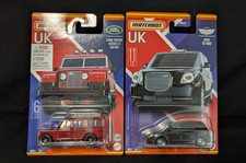 MATCHBOX PAIR OF LAND ROVER SERIES II SAFARI + LEVC TAXI MODELS 2021 BEST OF UK.