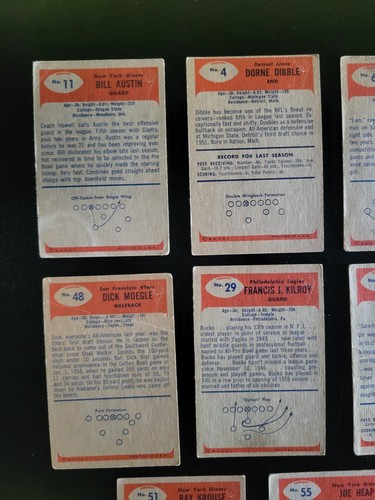 Tarjetas de fútbol americano Bowman 1955 - Lote de 8 tarjetas - con Ken Snyder y Joe Heap - Imagen 7 de 9