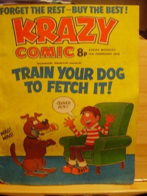 VINTAGE KRAZY COMIC FEBRUARY 11TH 1978 BUYTONIC BOY LONGAPONGO TRAIN YOUR DOG