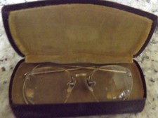 ANTIQUE 12kg Metal Vintage Glasses GOLD COLOR Metal Frame Case FREE SHIPN