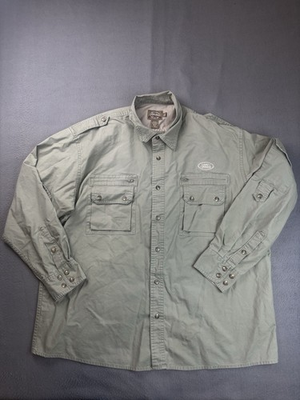 #ad Cabela#x27;s Safari Series Me#x27;s XL Reg Shirt Field Shacket Jacket Green Outdoors $21.94