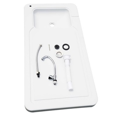 Kitchen Foldable Fish Killing Clean Cutting Outdoor 45 in Table with Sink Faucet