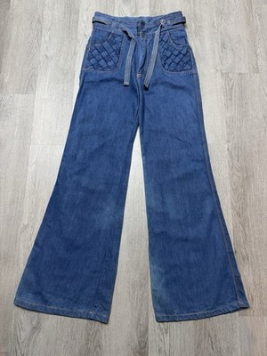 Vintage 70s n'est ce pas? Bell Bottom Jeans Hippie size 13/14 Cargo 30x32