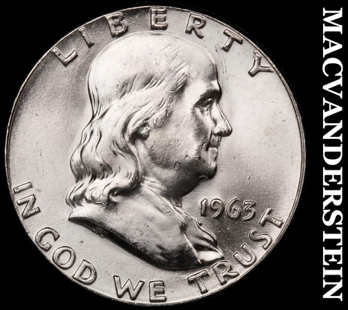 1963 Silver Franklin Half Dollar- Choice Gem BU +++ No Reserve #i1206